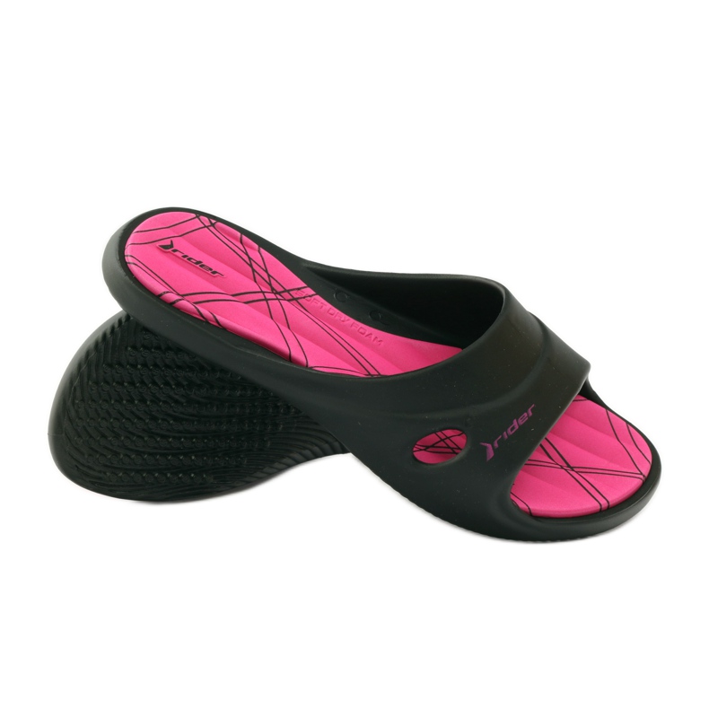 Chinelos de piscina em gel Rider 82214 preto rosa 3