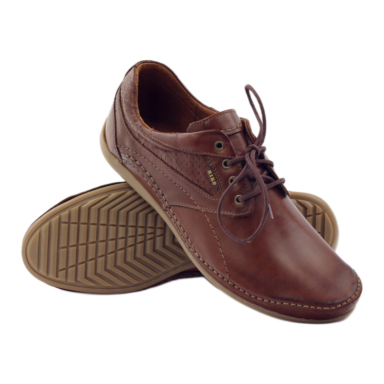 Sapatos casuais masculinos Riko 844 marrom 3