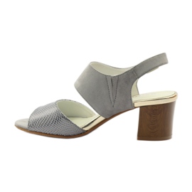 M.Daszyński Sandálias de couro Daszyński cinza 2