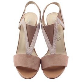 M.Daszyński Sandálias de couro Daszyński rosa 4