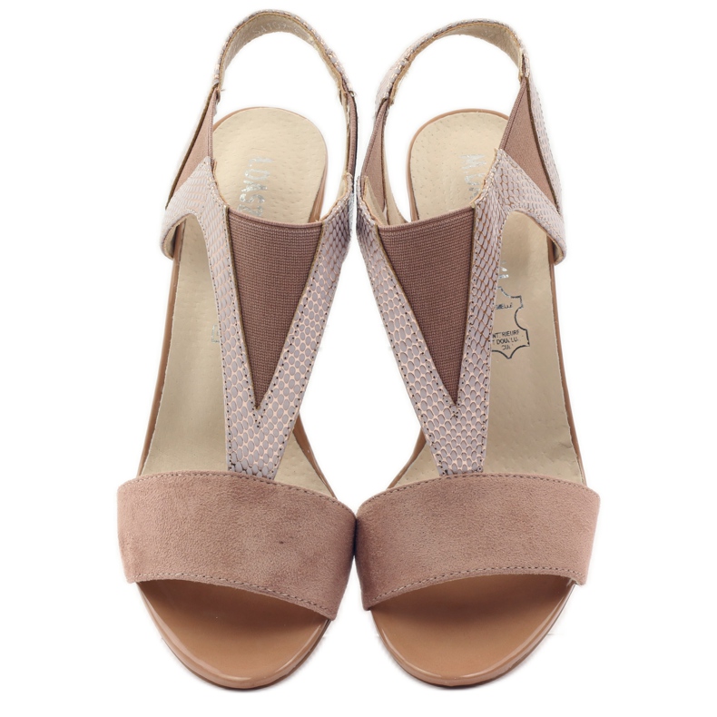 M.Daszyński Sandálias de couro Daszyński rosa 4