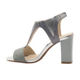 M.Daszyński Sandálias de couro Daszyński cinza 2