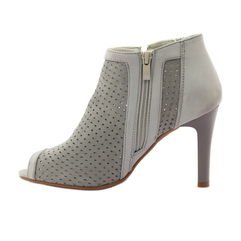 M.Daszyński Botas a céu aberto com inserção de couro Daszyński cinza 2