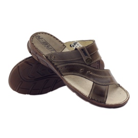 Sandálias masculinas Naszbut 056 chinelos marrom 3