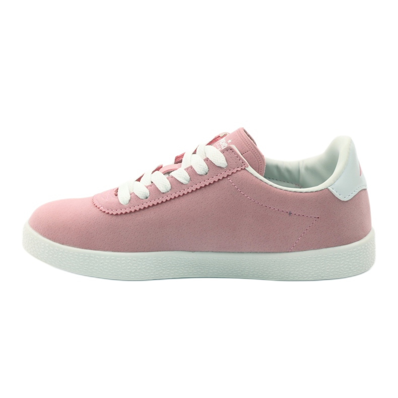 American Club Tênis esportivos com palmilha de couro americano branco rosa 2