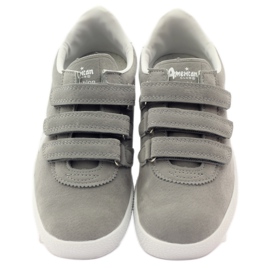 American Club Incrustação de couro americano esportivo cinza branco 4