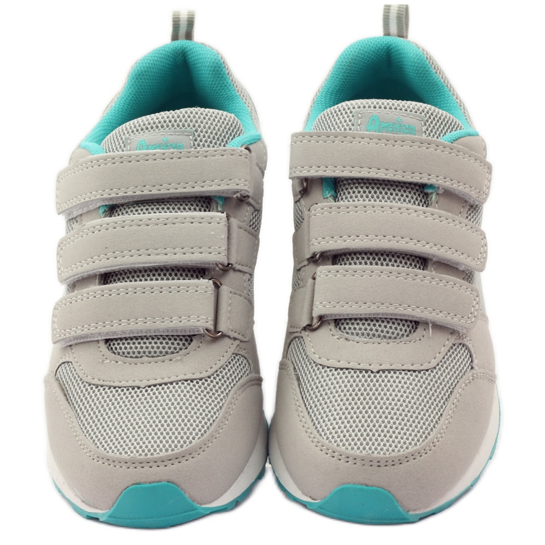 American Club Calçados esportivos com palmilha de couro americano verde cinza 4