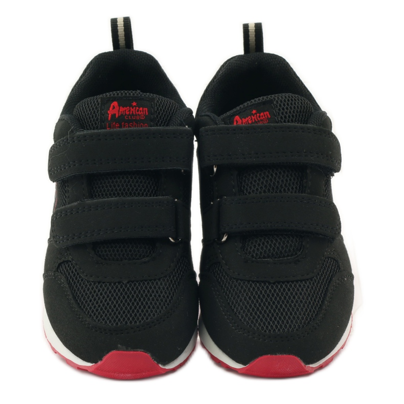 American Club Calçados esportivos com palmilha de couro americano vermelho preto 4