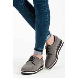 Ch. Creation Botas de camurça com cadarço cinza 2