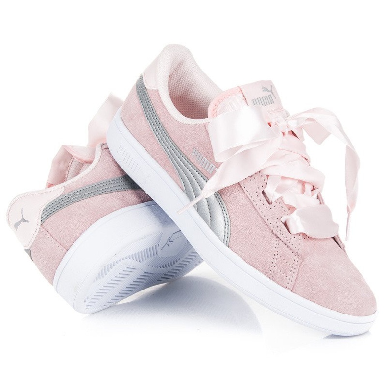 Puma Smash V2 Ribbon Jr. rosa 2 Puma Smash V2 Ribbon Jr. rosa 2