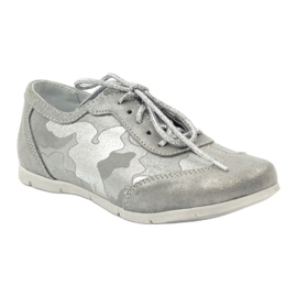 RenBut Esportes de couro Schodowany Girls Silver Shoes cinza 1