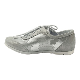 RenBut Esportes de couro Schodowany Girls Silver Shoes cinza 2