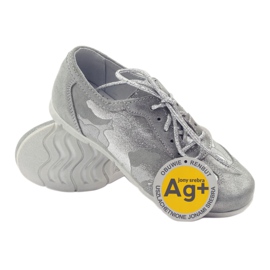 RenBut Esportes de couro Schodowany Girls Silver Shoes cinza 3