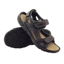 Naszbut 043 sandálias de couro velcro preto cinza 3