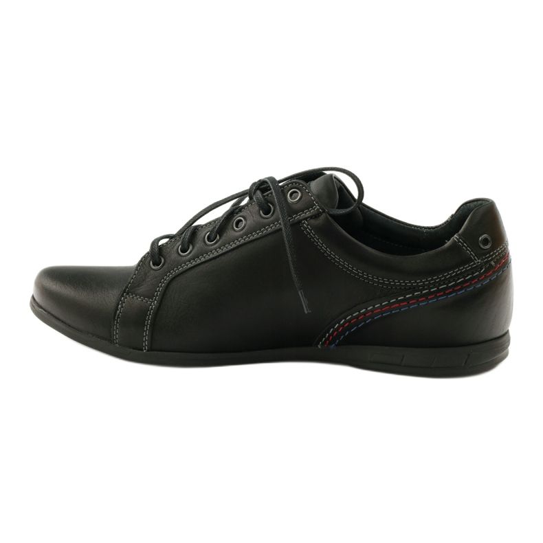 Riko Sapatos de couro de couro masculino 776 preto 2