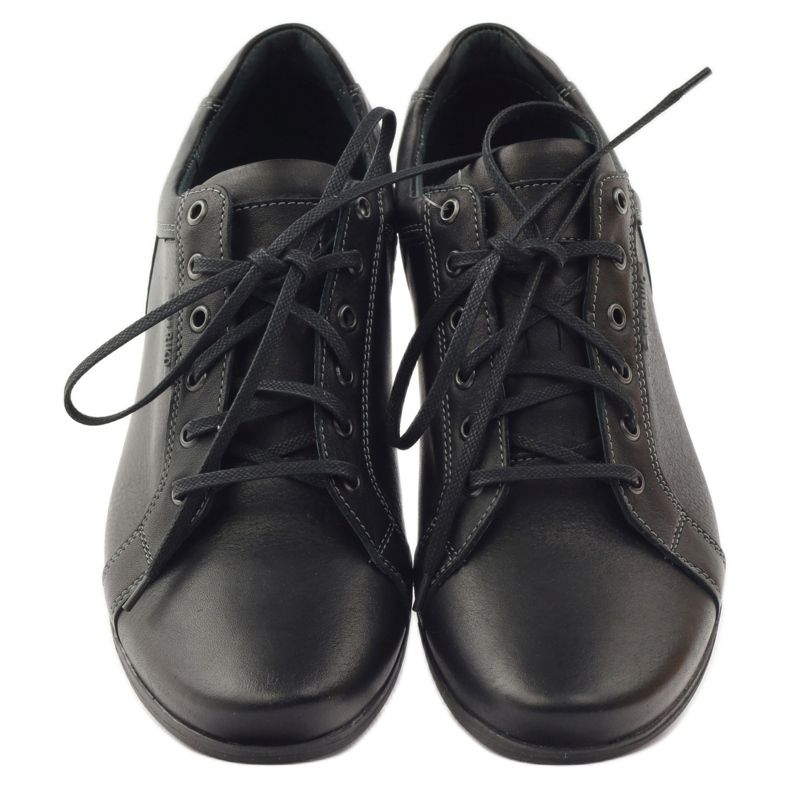 Riko Sapatos de couro de couro masculino 776 preto 4