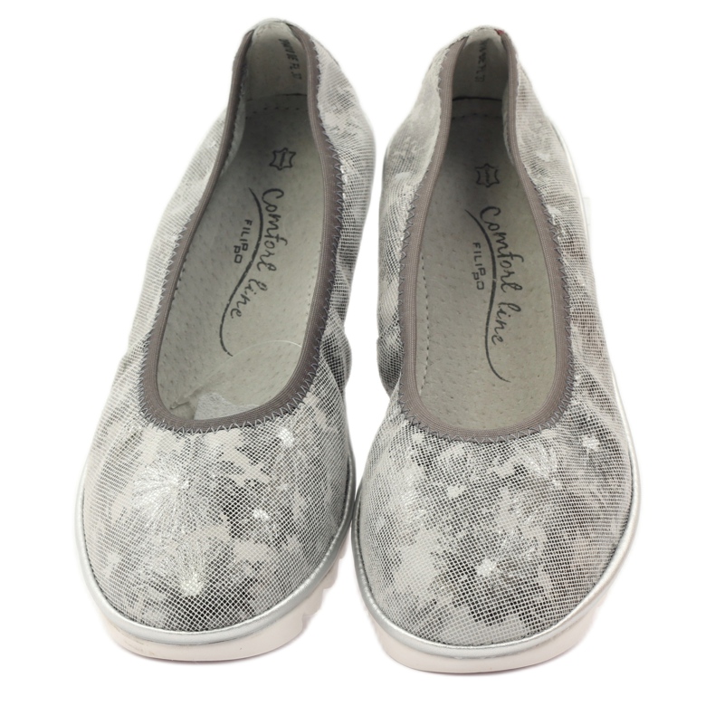 Sapatos de couro para mulheres mocassins Filippo 046 cinza 4