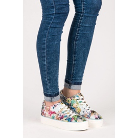 Yes Mile Tênis amarrado com flores multicolorido 1