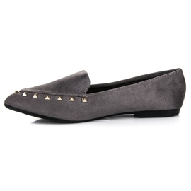 Sapatos de salto com tachas cinza 1