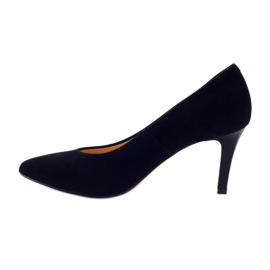 Bombas de couro feminino Espinto em Szpilka 542 Black preto 2