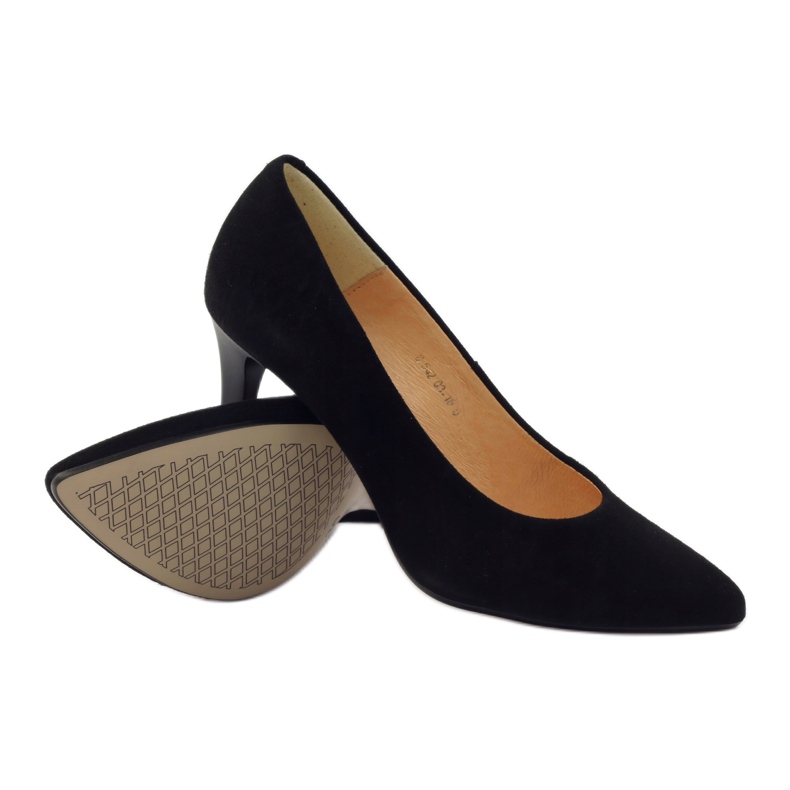 Bombas de couro feminino Espinto em Szpilka 542 Black preto 3
