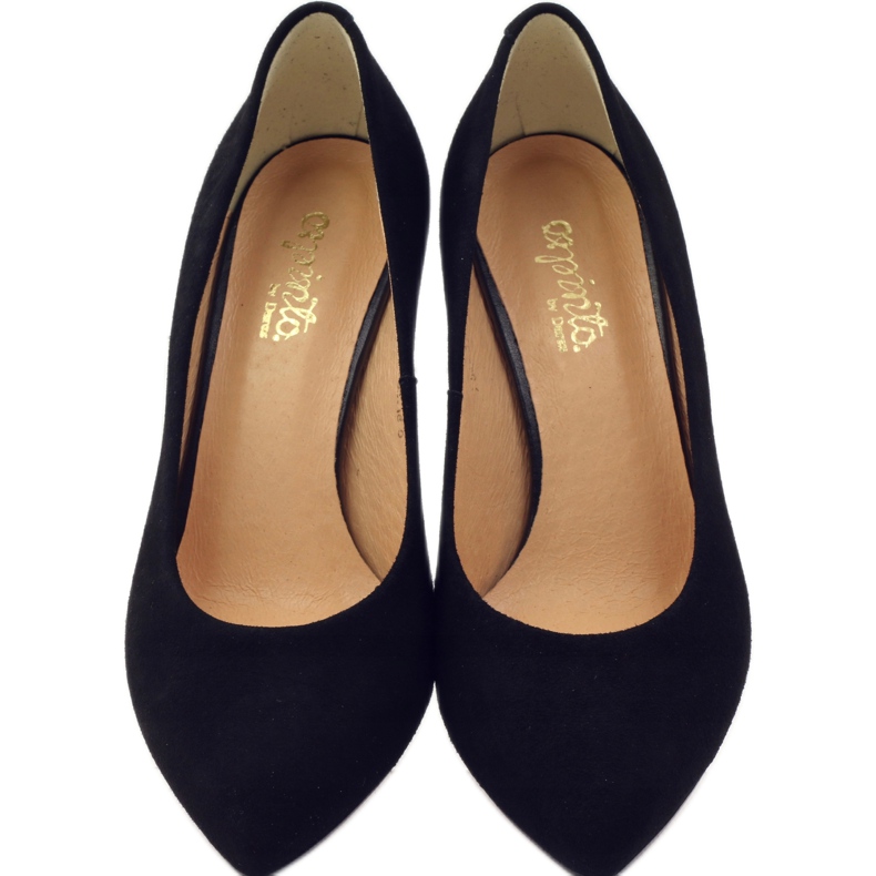 Bombas de couro feminino Espinto em Szpilka 542 Black preto 4