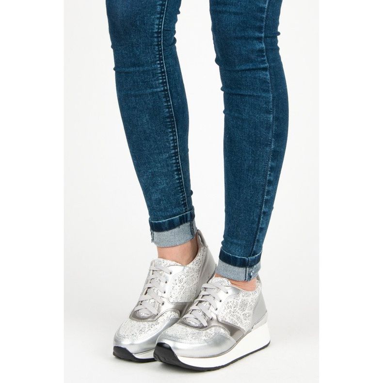 Kylie Calçados Esportivos Com Brilho cinza 1