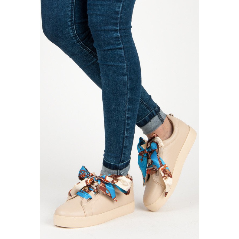 Vices Tênis amarrados com fita VICE bege 2