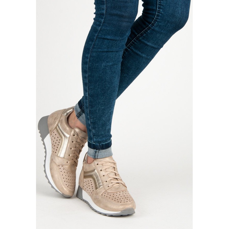 Kylie Tênis da moda na plataforma amarelo 2