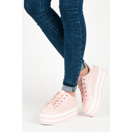Seastar Tênis com cadarço na plataforma rosa 2
