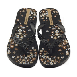 Chinelos florais femininos Ipanema 82397 preto castanho 4