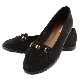 Mocassins femininos pretos 680-25 BAL-1 preto 1