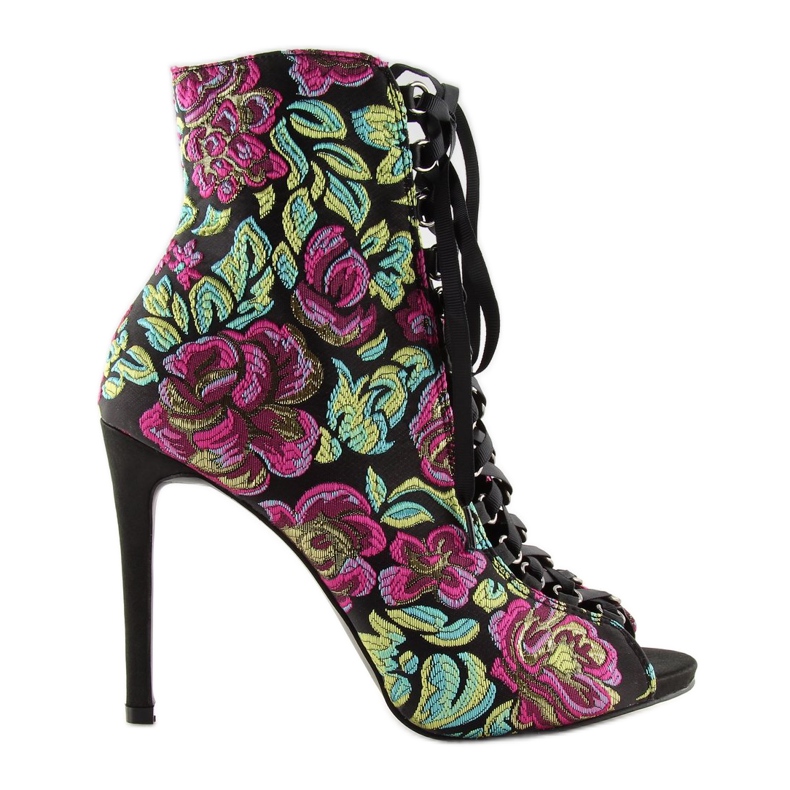 Botas orientais com cadarço BLACK / FUSHIA amarelo verde tolet preto 2