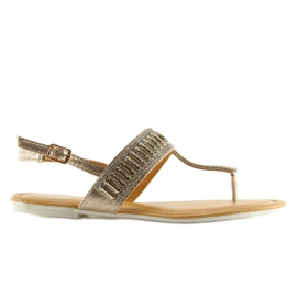 Chinelos com pedras douradas dourado 1