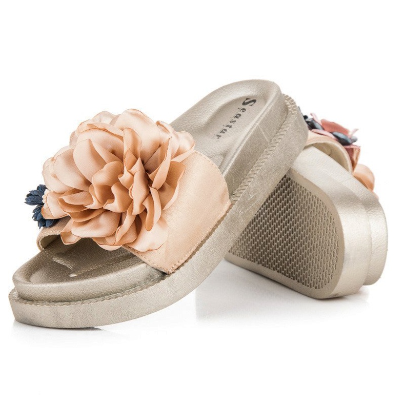 Seastar chinelos femininos de flores amarelo 2