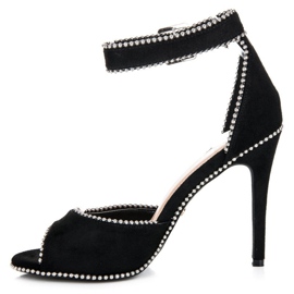 Seastar Sandália de camurça com salto alto preto 1 Seastar Sandália de camurça com salto alto preto 1