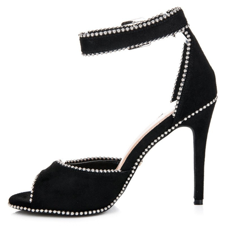 Seastar Sandália de camurça com salto alto preto 1 Seastar Sandália de camurça com salto alto preto 1