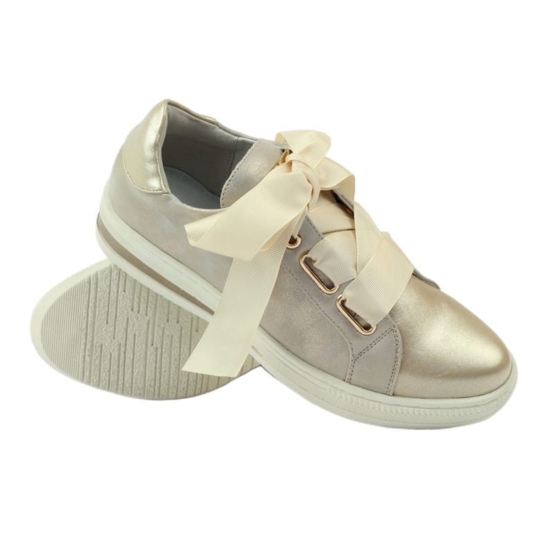 Palmilha de couro Creepers sapatos Filippo cinza dourado 3