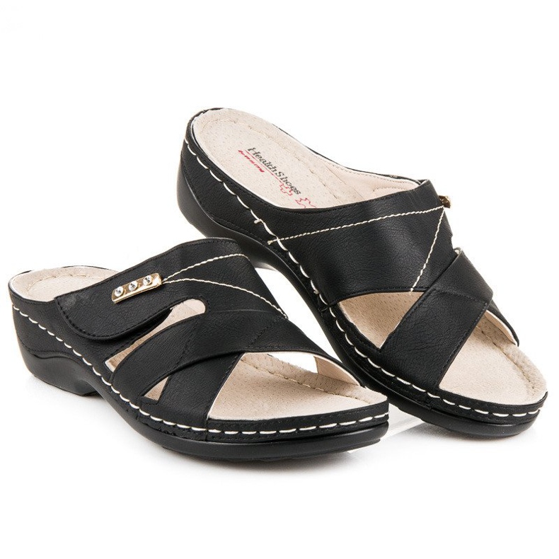 Hasby Chinelos de verão confortáveis preto 2