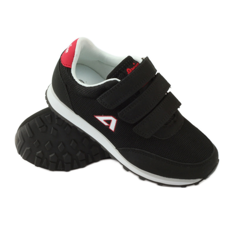 American Club Tênis esportivos tênis americano preto com velcro vermelho 3