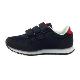 American Club Tênis esportivo de velcro azul marinho americano azul-marinho vermelho 2