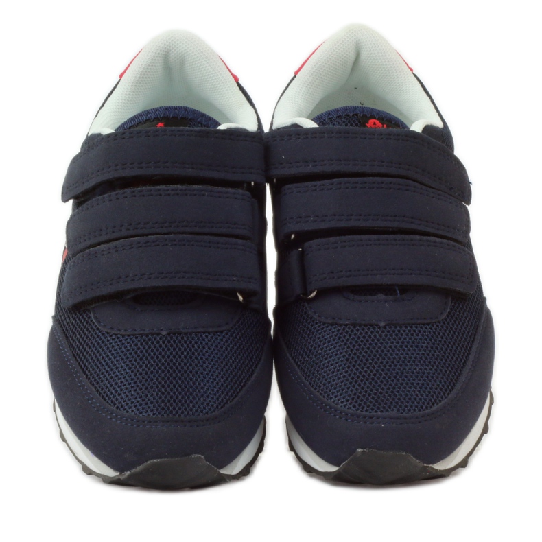 American Club Tênis esportivo de velcro azul marinho americano azul-marinho vermelho 4
