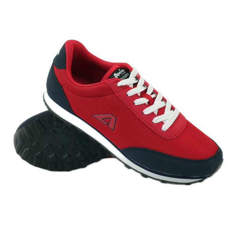 American Club sapatos esportivos amarrados para homens vermelhos americanos azul marinho 3