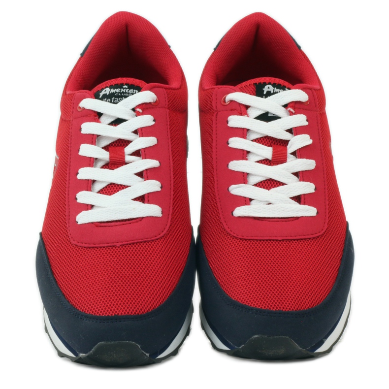 American Club sapatos esportivos amarrados para homens vermelhos americanos azul marinho 4