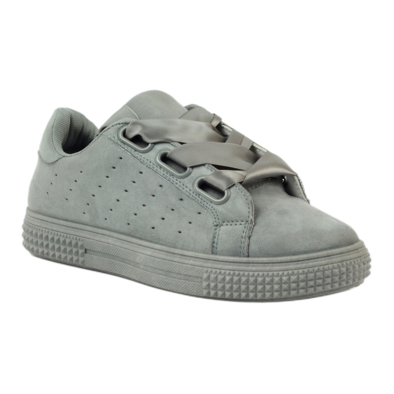 McKey Creepers Sports Shoes amarrados com fita cinza 1
