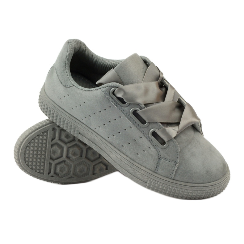 McKey Creepers Sports Shoes amarrados com fita cinza 3