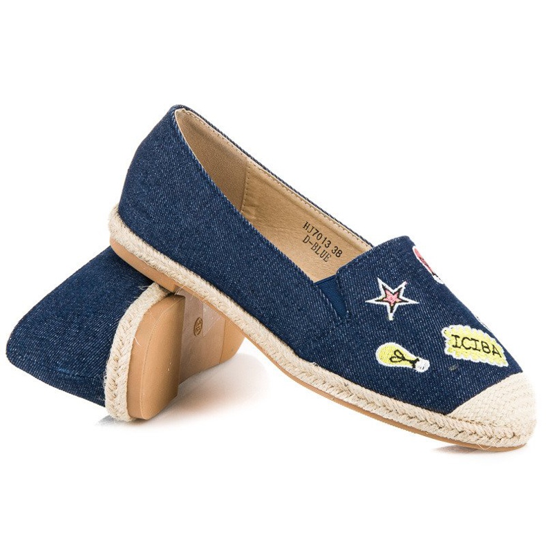 Sweet Shoes Alpargatas jeans com patches azul marinho 2