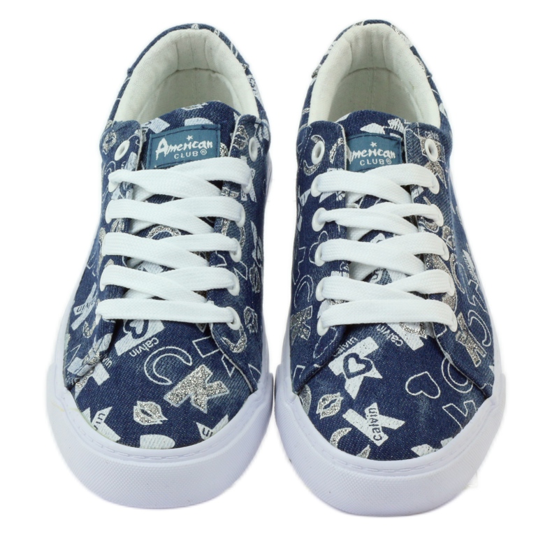 American Club tênis americano com brilho azul marinho 4