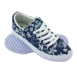 Tênis feminino jeans com glitter American clublh18 azul marinho 3