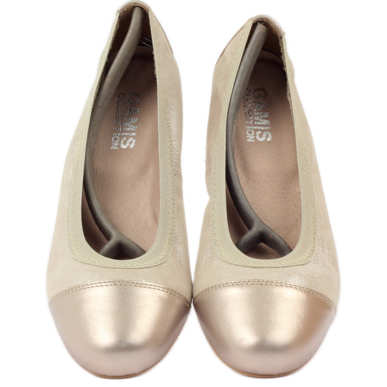 Bailarinas femininas elástico Gamis 1402 ouro dourado 4